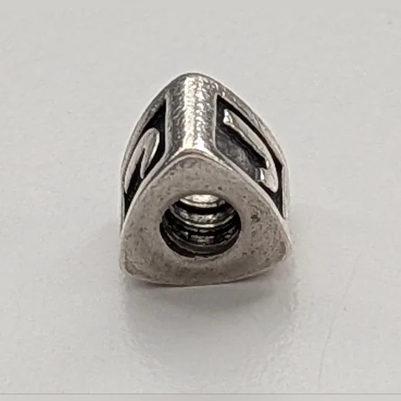 Authentic Pandora Silver Triangular Letter "J" Charm - Picture 2 of 5